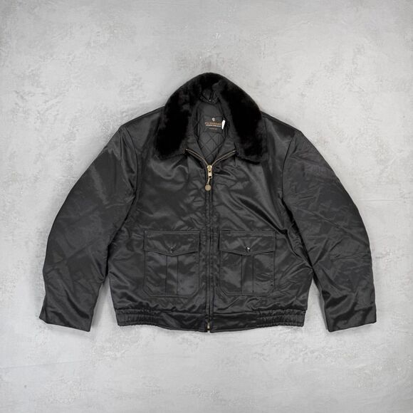 Vintage Fechheimer Uniform Bomber Jacket w/ Removable Faux Fur Collar 50L, XL - Picture 1 of 6